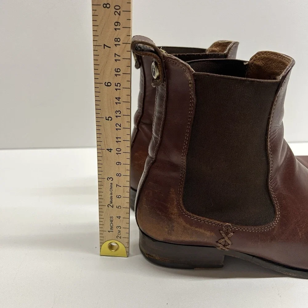 Frye Womens Melissa Chelsea Boot Size 7 B Cognac Leather Pull On Bootie